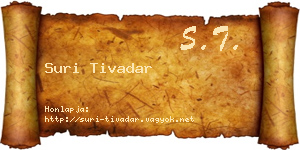 Suri Tivadar névjegykártya